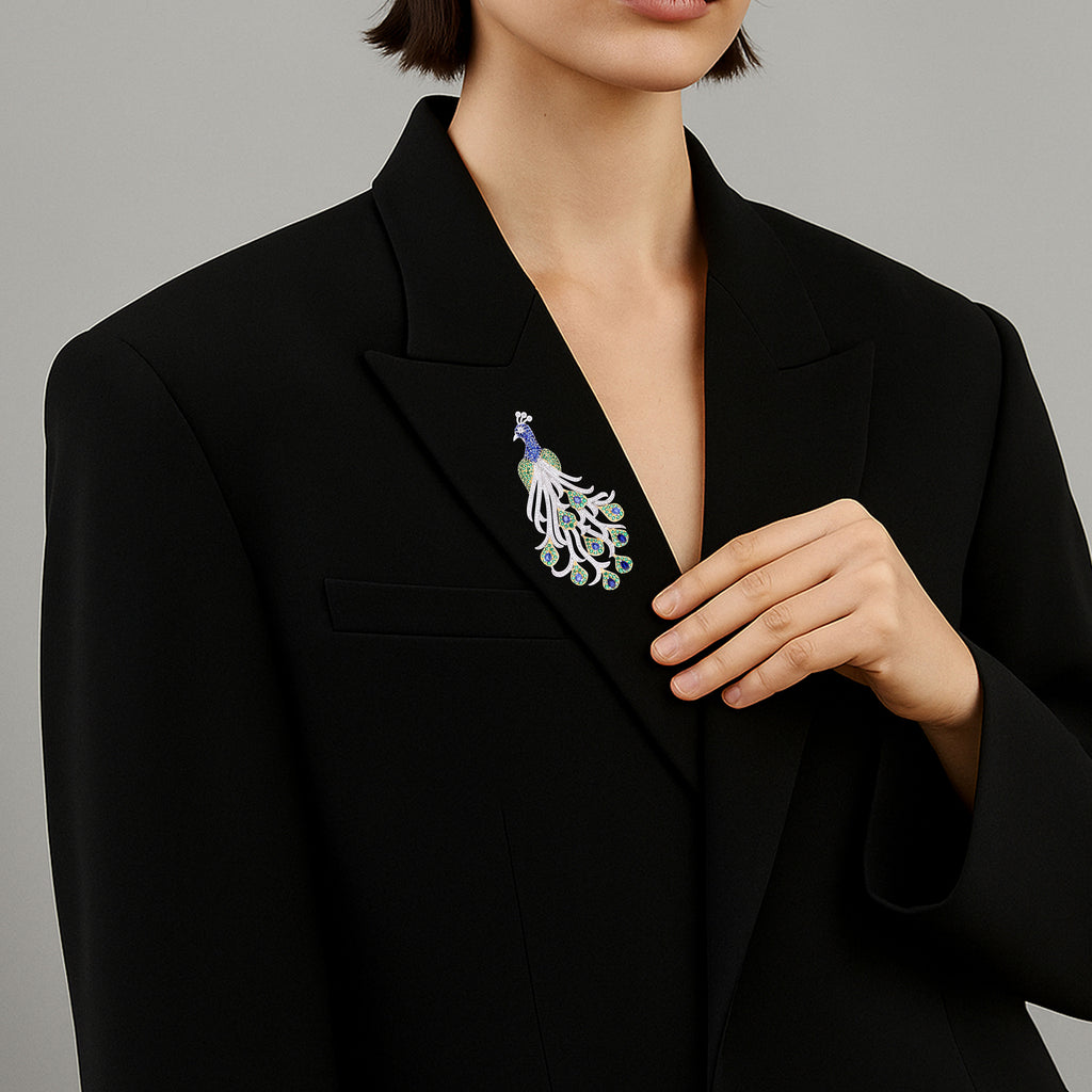 Celestial Peacock Brooch