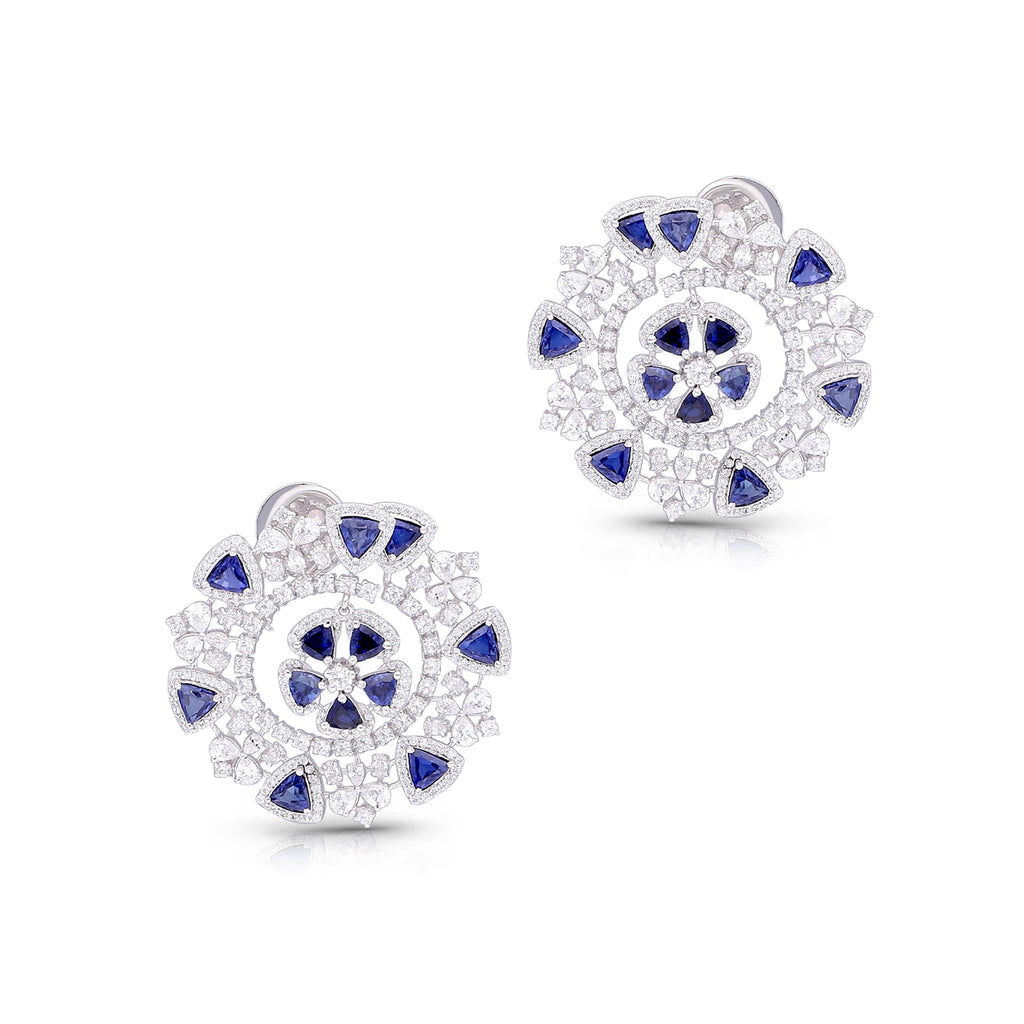 Sapphire Fern Earrings