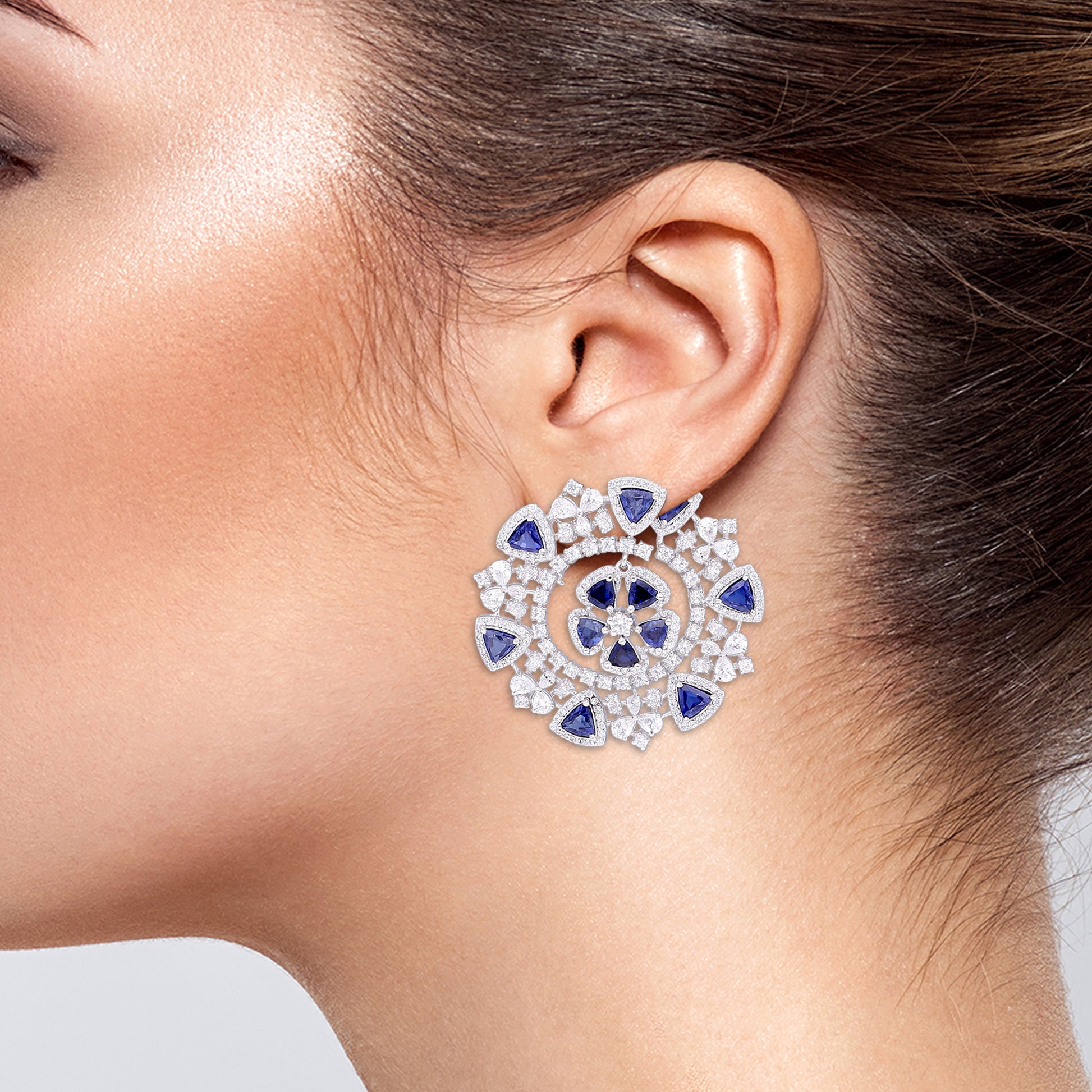 Sapphire Fern Earrings