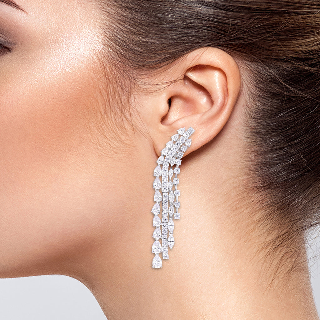 Cascading Marquise and Pear Earrings