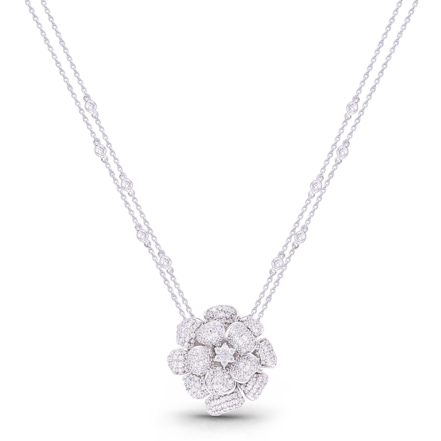 Diamond Rose Necklace