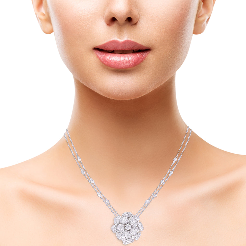 Diamond Rose Necklace