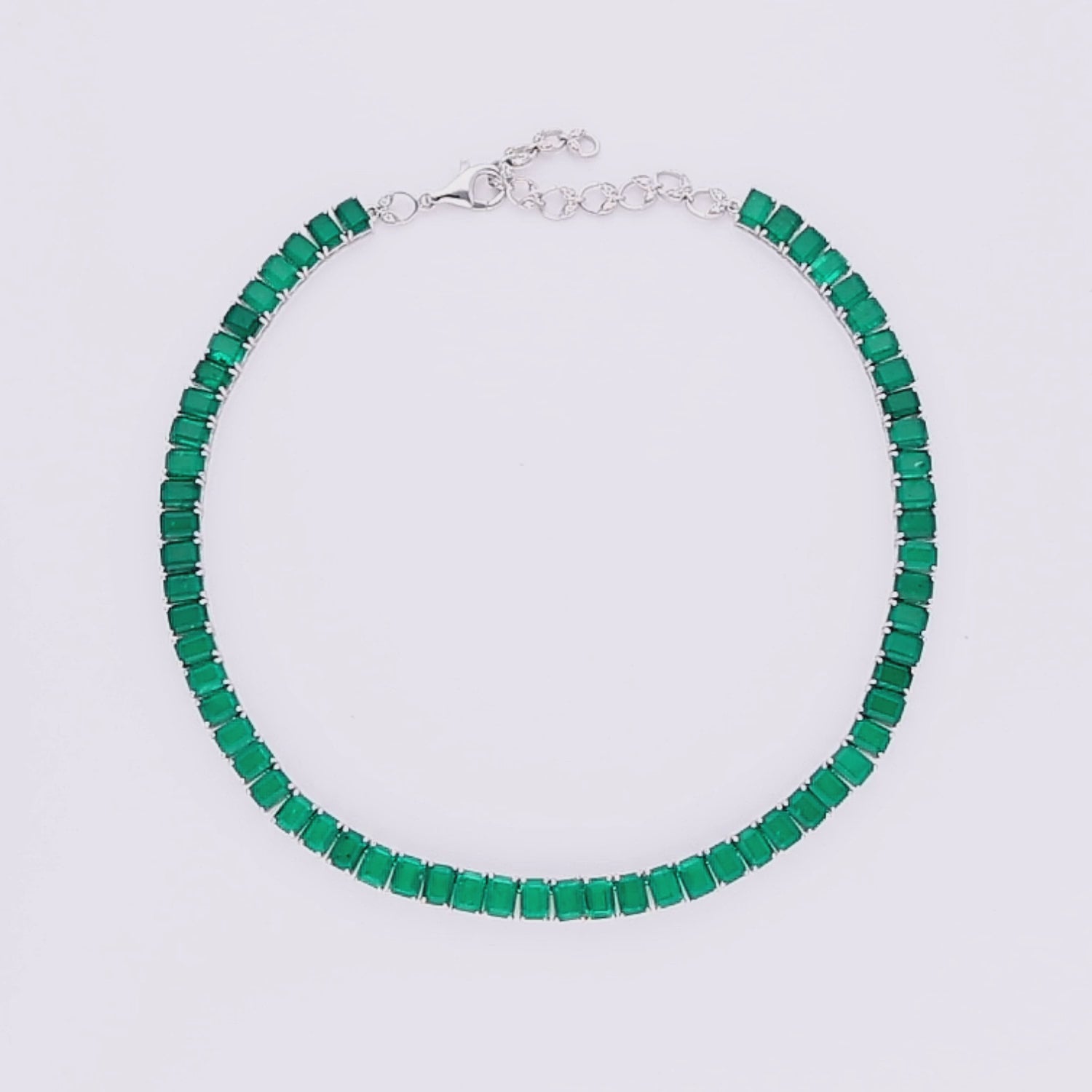 White Gold Necklace (Emerald Cascade Necklace)
